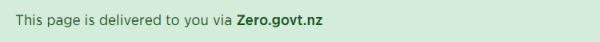 An example of the banner that shows up on zero.govt.nz.